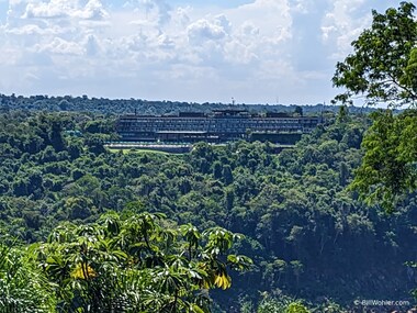 The Gran Meliá from the Brazil side of the river