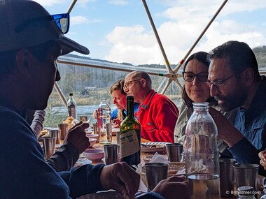 Enjoying lunch in a yurt on the Rio Lapataia very near the Beagle Channel