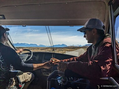José and Pablo, our new driver, enjoy their afternoon mate