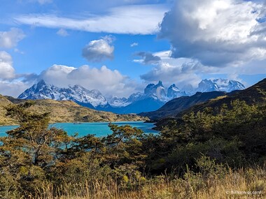 Lago Pehoé and the Torres del Paine mountain range
