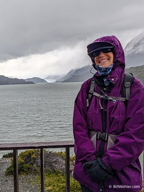 Lori and the Grey Glacier in the distance