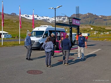 Getting gas within sight of Kirkjufell
