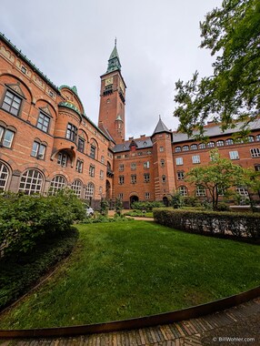 I attempted to steer clear of a guard at the Copenhagen City Hall, but he beckoned us to enter and enjoy the garden.