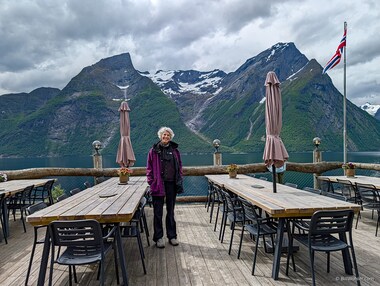 Lots of picnic benches and beautiful scenery at Christian Gaard