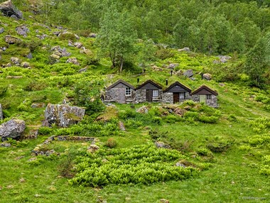 S&aelig;tra (summer farm), often mistaken for mythical troll houses